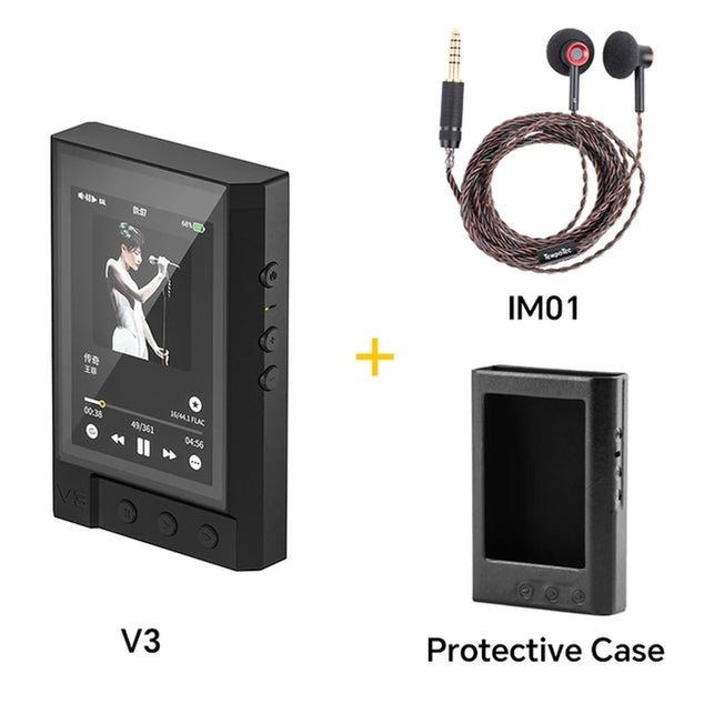 Tempotec V3 HIFI Music Player MP3 Portable DAP 4.4Mm&3.5Mm Dual DAC AK4493SEQ DSD512 WIFI Two-Way Bluetooth MQA16 TIDAL Qobuz