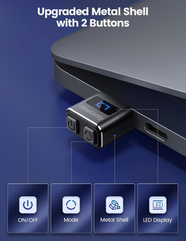 Meatanty USB Mouse Jiggler Tiny Undetectable Mouse Mover with Separate Mode and ON/OFF Buttons,Digital Display and Protective Cover,Supports Multi-Track,Driver-Free,Plug-And-Play Keeps Pc/Laptop Awake