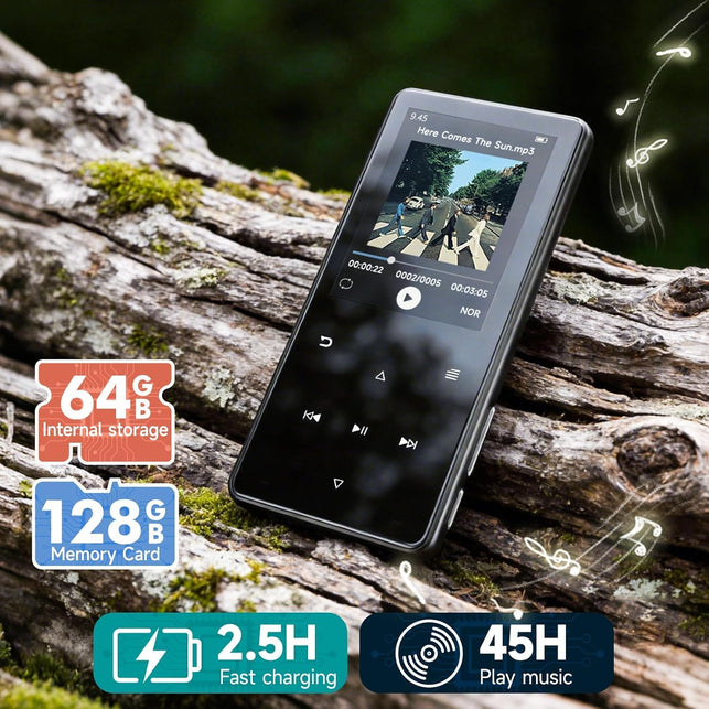 64GB MP3 Player with Bluetooth 5.3, Speaker & White Noise Sound