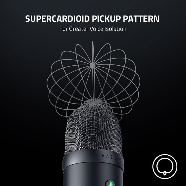 Razer Seiren V2 X USB Condenser Microphone for Streaming and Gaming on PC: Supercardioid Pickup Pattern - Integrated Digital Limiter - Mic Monitoring and Gain Control - Built-In Shock Absorber