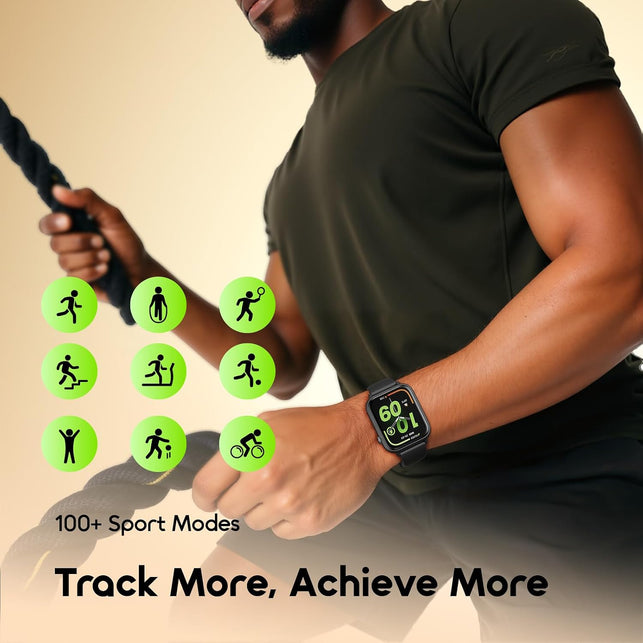 Oraimo Watch 6N Smart Watch, 1.83" HD Touch Screen, AI Watch Faces, Heart Rate & Spo2 Monitor, 7-Day Battery, IP68 Waterproof, 100 Workout Modes, Wireless HD Calling, Anti-Scratch Glass, IOS & Android