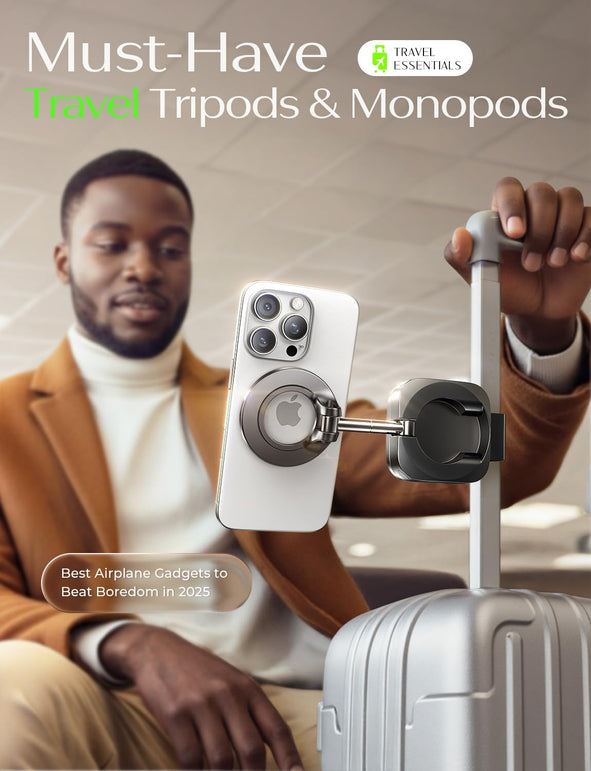 LISEN Travel Valentines Day Gifts Him Her Men Airplane Travel Essentials Women Phone Holder Funny Cool Gadgets for Men 2026 Cruise Must Haves Tripods Monopods Essentials for Magsafe Phone Accessories