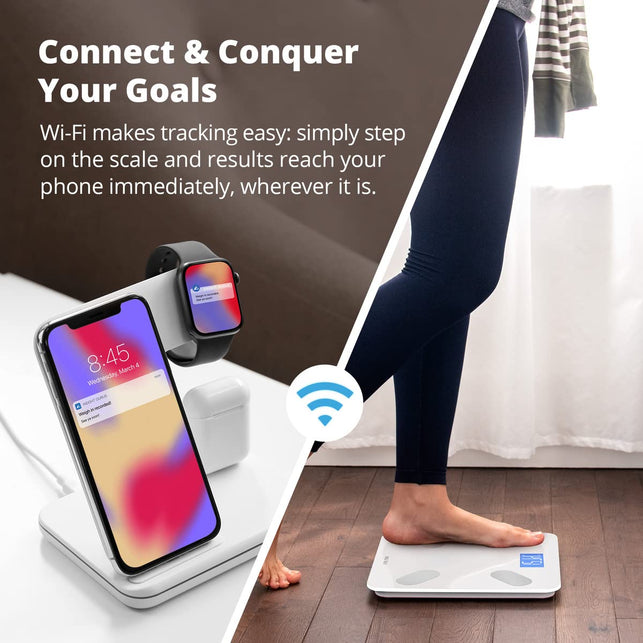 Greater Goods Digital Wi-Fi Smart Scale with Free App, Measures Key Body Composition, Including Weight, Body Fat, BMI, and Muscle Mass, Designed in St. Louis