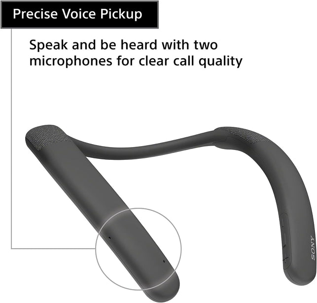 Sony SRS-NB10 Wireless Neckband Bluetooth Speaker Comfortable and Lightweight with Technology to Work from Home, Built-In Mic, 20 Hours of Battery Life, and IPX4 Splash-Resistant- Charcoal Gray