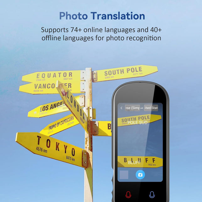 Language Translator Device No Wifi Needed, 138+ Languages Translation in Real Time Portable Voice Translator Device with HD Touchscreen Photo/Offline Translation for Learning Travel Business Gift