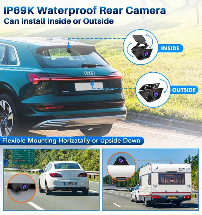 PORMIDO 4K Mirror Dash Cam, Front and Rear View Mirror Camera 11" Ultra HD Smart Digital Split Screen Waterproof Backup Car Camera Dual Sony Lens,GPS,Night Vision,Anti Glare,Parking Monitor,SD Card