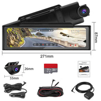 PORMIDO 4K Mirror Dash Cam, Front and Rear View Mirror Camera 11" Ultra HD Smart Digital Split Screen Waterproof Backup Car Camera Dual Sony Lens,GPS,Night Vision,Anti Glare,Parking Monitor,SD Card