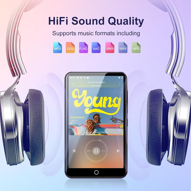 MP3 Player with Bluetooth Wifi, Android MP3 & MP4 Players with 4" Touchscreen and Speaker, 2000Mah Spotify MP3 Music Player with Spotify Kids, Audible, Amazon Music, Play Store (Purple, 16GB)