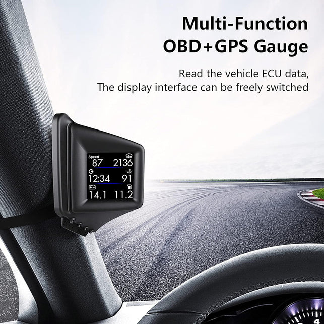 Head up Display, Car HUD P8, OBDII & GPS Dual System, the 1St Model in the Market Can Be Installed on A-Pillar Trim (1)