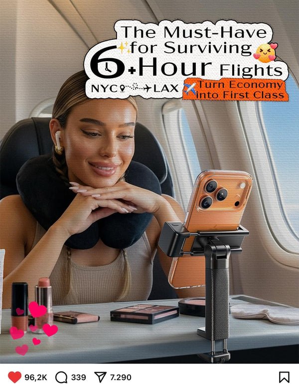 LISEN Airplane Travel Essentials Phone Holder Mount (LED) Cruise Ship Essentials 2026 Gadgets for Men Women Long Flight Travel Accessories Photographic Lighting Flash Tubes for Valentines Day Gifts