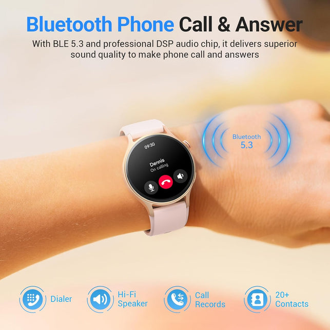 Aeac Smart Watch for Women,1.32" AMOLED Touchscreen Fitness Tracker, Make/Answer Calls, Activity Trackers with Heart Rate/Sleep/Spo2 Monitor,110+ Sport Modes Waterproof Fitness Watch