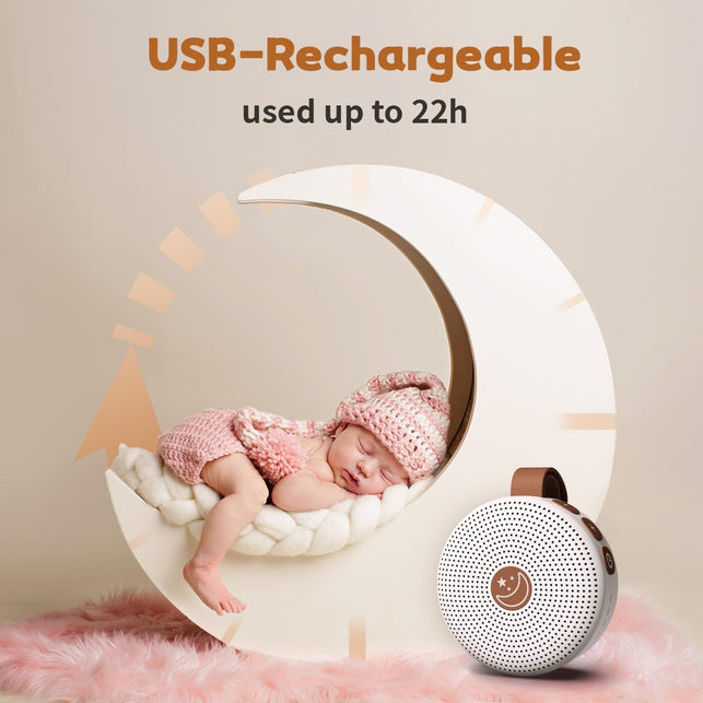 Mini Portable Sound Machine White Noise Machine with 30 Soothing Sounds for Baby Kids Adults Sleeping 32 Volume Levels Rechargeable Brown Noise Sleep Machine for Office Privacy Travel Sound Therapy