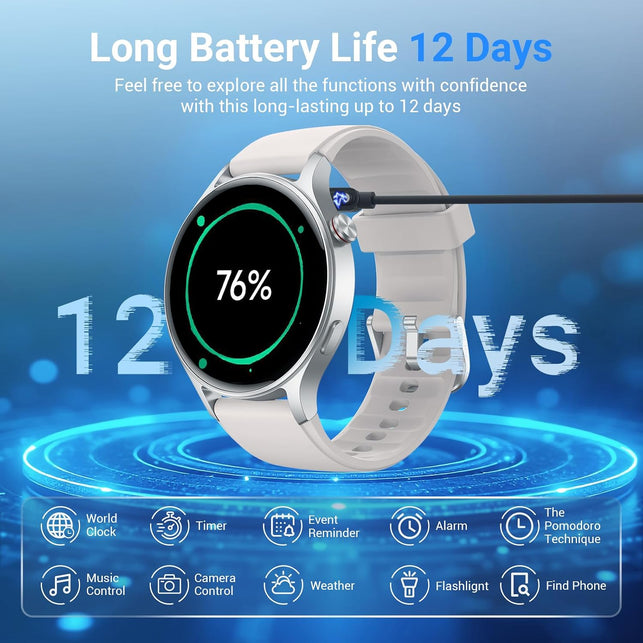 Aeac Smart Watch for Women Men,1.32" AMOLED Touchscreen Fitness Tracker,Make/Answer Calls, Activity Trackers with Heart Rate/Sleep/Spo2 Monitor,110+ Sport Modes Waterproof Fitness Watch