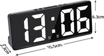 Digital Alarm Clock - Large LED Digits, 5 Dimmer Settings, Dual Alarm for Heavy Sleepers, 2 Power Operated Modes, Cordless Travel/Bedside Clock, Batteries Not Included (White)