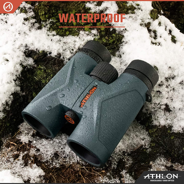 Athlon Optics 8X42 Midas UHD Gray Binoculars with ED Glass for Adults and Kids, High-Powered Binoculars for Hunting, Birdwatching, and More