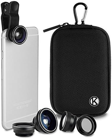 CamKix Deluxe Universal 5in1 Camera Lens Kit for Smartphone, Tablet and Laptop - Fish Eye, 2in1 Macro and Wide Angle, CPL and 2X Tele Lens, Universal
