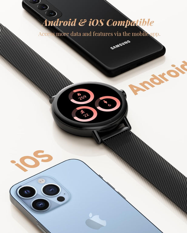 TOOBUR Smart Watch for Men Women, Fitness Tracker for Android & Ios, Black