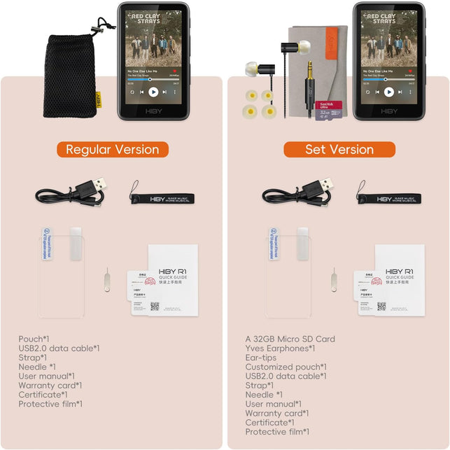 Hiby R1 Hifi MP3 Player with Bluetooth 5.1 Tidal Qobuz DSD PCM Lossless Music Player with Touchscreen/Hi Res Audio Certified/Mseb Tuning/2Tb Expanded Memory
