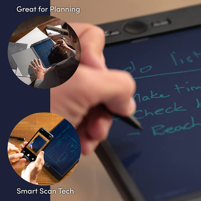 Boogie Board Blackboard Smart Scan Reusable Notebook - Authentic and Original Letter Size Writing Tablet with Stylus for Home, College Studying, and Office - Black, 8.5 X 11