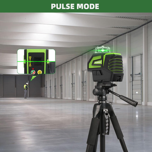 Huepar Self-Leveling Green Laser Level Cross Line with 2 Plumb Dots Laser Tool -360 Horizontal Line plus Large Fan Angle of Vertical Beam -Li-Ion Battery with Type-C Charging Port&Magnetic Base 7211CG