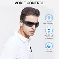 Oho Sunshine Audio Sunglasses,Voice Control and Open Ear Style Listen Music and Calls with Volumn up and Down, Bluetooth 5.0 Smart Glasses and IP44 Waterproof Feature for Outdoor Sports