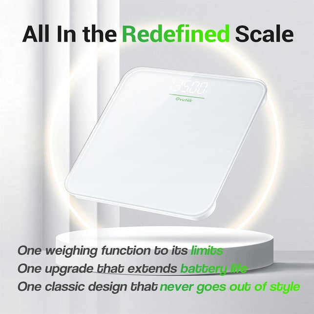 Bathroom Scale for Body Weight, Highly Accurate Digital Weighing Machine for People, Upgraded Batteries Included, Compact Size, LED Display, Physician Scale with Sturdy Tempered Glass, 400Lb