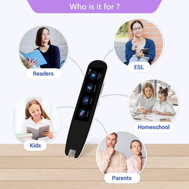 Worldpenscan AI Reader – Reading Pen with Built-In Dictionary & AI Reading Buddy for Kids | Grade-Level Reading Support | English, Spanish, Chinese | Text-To-Speech, Transcribe, Translation