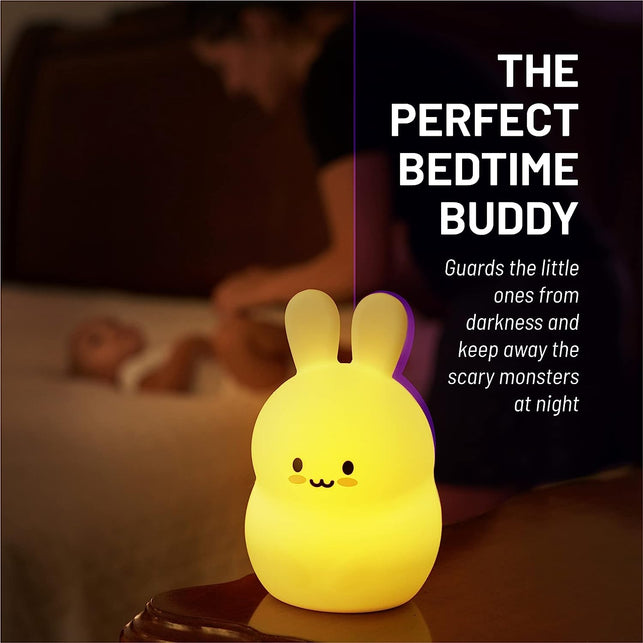 Lumipets Bunny Rabbit, Night Light, Silicone Nursery Light for Baby and Toddler, Cute Squishy Animal Night Lights for Kids, Girls and Boys, Kawaii Night Light for Bedroom