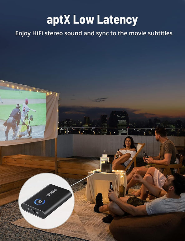 TROND Bluetooth 5.2 Transmitter Receiver, 2-In-1 Bluetooth Adapter for TV to Airpods or Wireless Headphones, Low Latency, 3.5Mm Bluetooth Audio Adapter for Airplane Gym Equipment Home Stereo