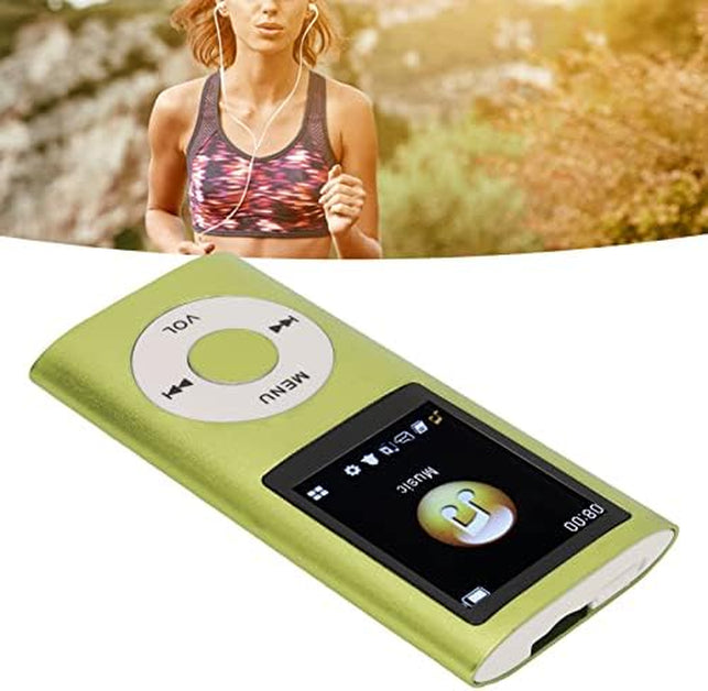 64GB Portable MP3 Player for Students and Kids - 1.8 Inch LCD Screen, Lossless Sound Music, Multifunctional (Green)