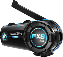 FODSPORTS FX8 AIR Bluetooth Motorcycle Headset, 1000M Communication, 3 Sound Effects, Hands-Free Intercom, CVC Noise-Cancellation, Waterproof, FM Radio, 1 Pack