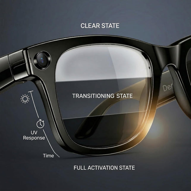 4K AI Smart Glasses with Camera, Bluetooth Call & Photochromic | 8MP Video Recording Glasses & Audio, Real-Time Translation, Voice Control. IP67 Waterproof for Life Vlog Travel