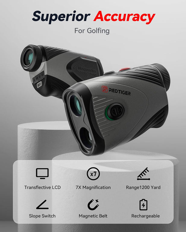 REDTIGER 1200 Yards Golf Range Finder with Slope, 7X Magnification