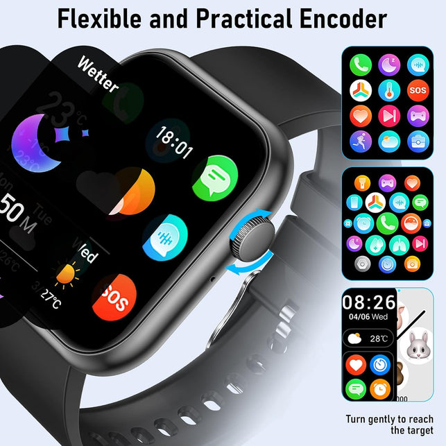 Smart Watch for Women Men(Make Calls & AI Voice), 2" HD Smartwatches with Heart Rate Spo2 Sleep & Cycle Tracking, 100+ Sports Modes Fitness Tracker, Fitness Watch for Ios Android Phones
