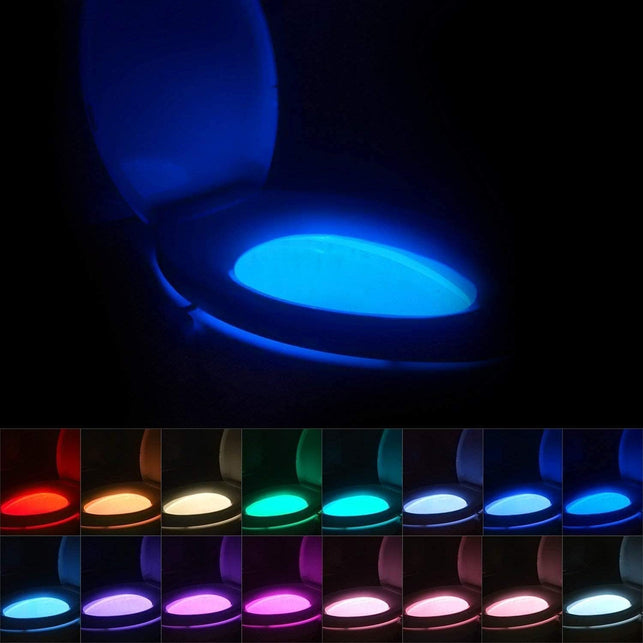 CHUNACE 16-Color Toilet Night Light, Motion Activated Detection Bathroom Bowl Lights, Unique & Funny Birthday Gifts Idea for Dad Teen Boy Kids Men Wom