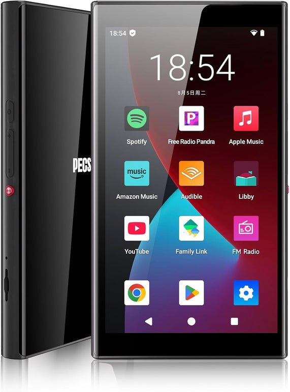 128GB MP3 Player with Bluetooth and Wifi, 5" Touch Screen Android 14 Music Player with Play Store, Spotify, Pandora, Amazon Music, MP3 & MP4 for Kids with Libby, Audible, up to 512GB