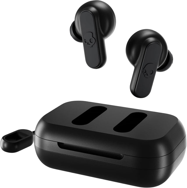 Skullcandy Dime 2 Wireless Earbuds, Bluetooth Headphones, Noise Isolating Fit, up to 12 Hours Battery, Microphone for Iphone Android, Easy Carry with Integrated Lanyard - True Black