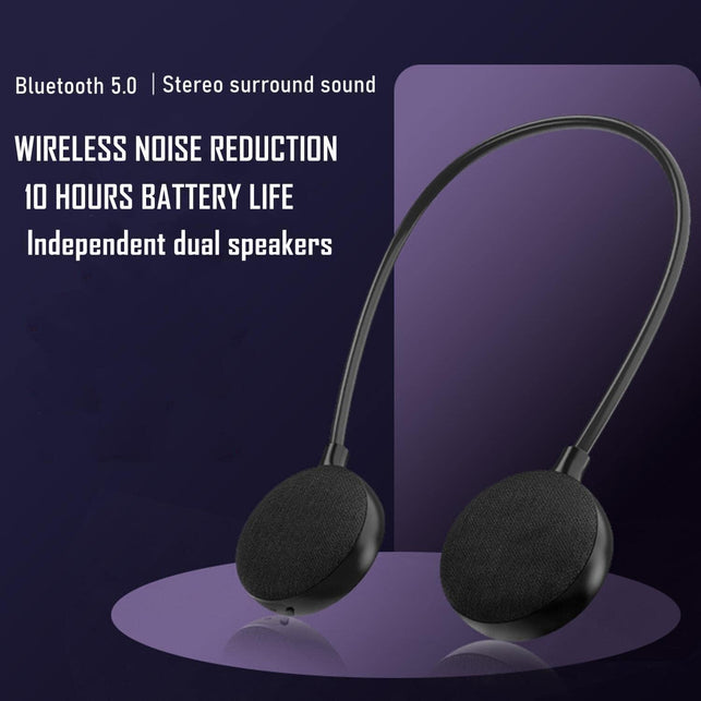 Neckband Bluetooth Speaker - EBS-906, Bluetooth 5.3, Built-In Mic, 10H Playtime, Portable Wireless Wearable Speaker (Black)