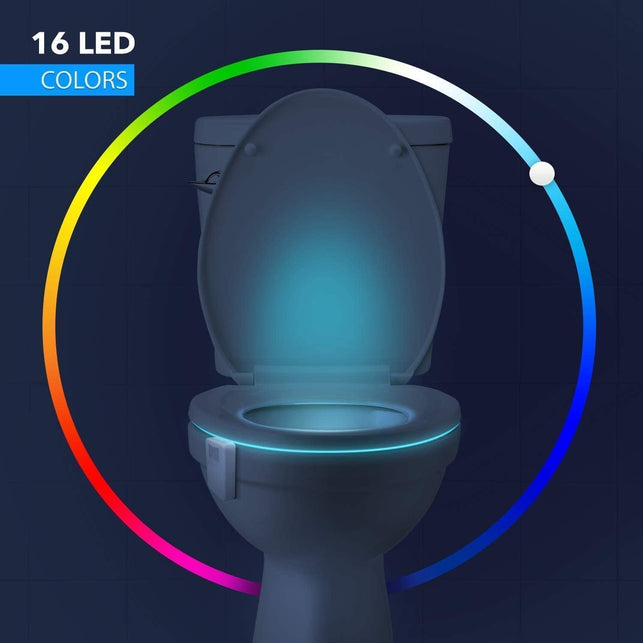 CHUNACE 16-Color Toilet Night Light, Motion Activated Detection Bathroom Bowl Lights, Unique & Funny Birthday Gifts Idea for Dad Teen Boy Kids Men Wom