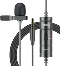 BOYA BY-M1S Professional Lavalier Lapel Microphone Omnidirectional Condenser Mic for Iphone Android Smartphone DSLR Camera, Camcorders, Audio Recorders, PC Laptop Recording
