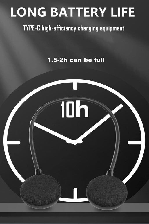 Neckband Bluetooth Speaker - EBS-906, Bluetooth 5.3, Built-In Mic, 10H Playtime, Portable Wireless Wearable Speaker (Black)