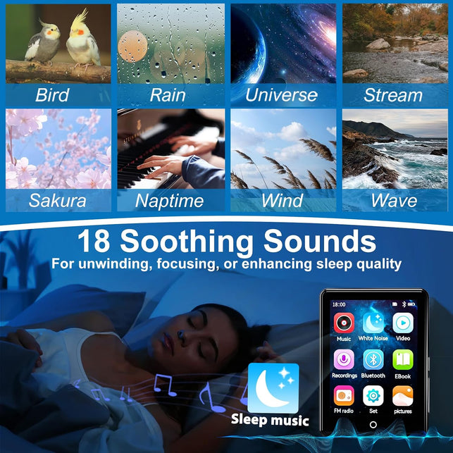 64GB MP3 Player with Bluetooth 5.3, 2.8" Touchscreen & Speaker