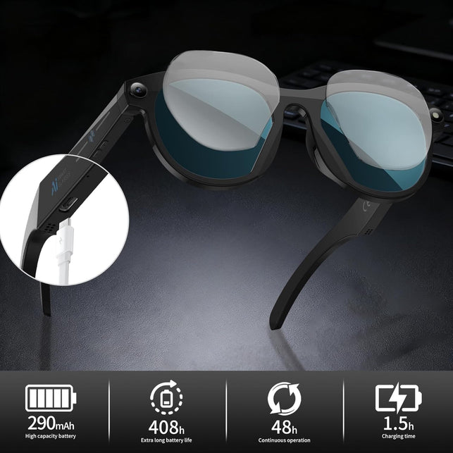 AI Smart Glasses with 1080P Camera and Real-Time Translation