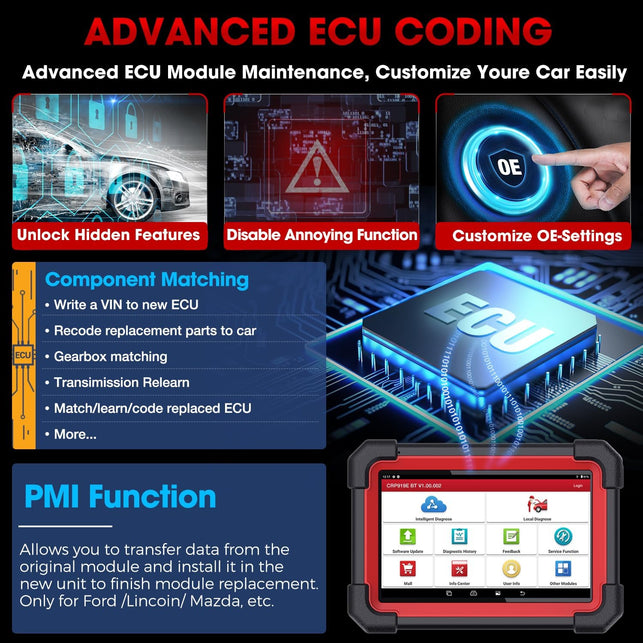 LAUNCH X431 CRP919EBT Elite OBD2 Scanner, 2024 Wireless Bidirectional Scan Tool, ECU Coding, CANFD&DOIP, FCA Autoauth, V.A.G Guided, 35+ Reset, Full System, 2Yrs Update, Upgraded Ver. of CRP919E