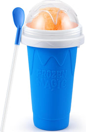 Tgosomt Slushy Cup, TIK TOK Frozen Magic Slushie Maker Cup Squeeze, Cool Fun Stuff Things Gadgets & Great Stocking Stuffers & White Elephant Gifts (Blue)