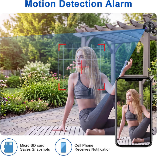 Mini Hidden Camera 1080P Full HD Hidden Camera Portable Small Nanny Cam with Night Vision and Motion Detection - Built-In Battery - 1-Way Audio Covert Security Camera for Home/Office/Indoor/Outdoor