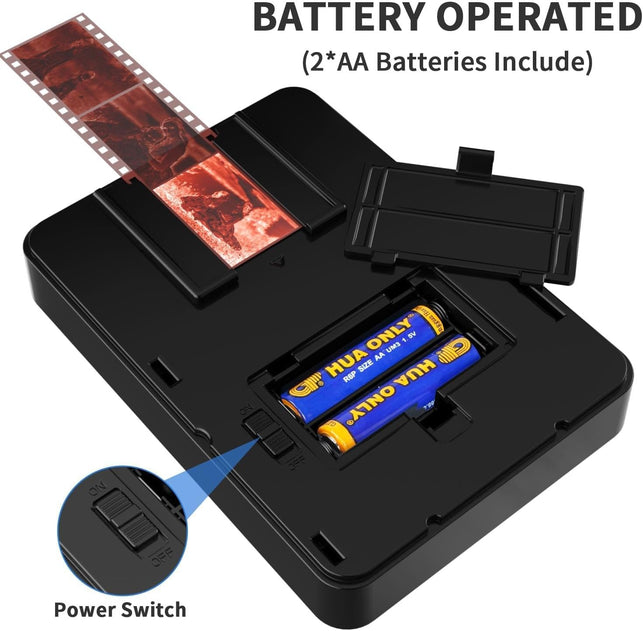 Mobile Film Scanner 35Mm, Slide & Negative Scanner Slide Viewer Converts 35Mm Slides & Negatives to Digital Photos (2AA Batteries Included) Black