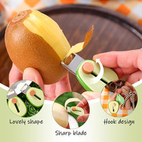 Pocket Fruit Peeler - Retractable Vegetable Peeler,Avocado-Shaped Kitchen Gadgets,Folding Stainless Steel Fruit Cutter for Travel Picnics Camping Outdoor（4Pcs）