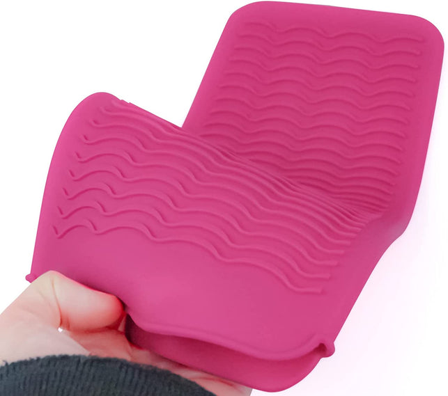 1Pack Silicone Heat Resistant Mat Pouch for Hair Straightener, Curling Iron, Flat Iron and Hot Hair Tools Pink