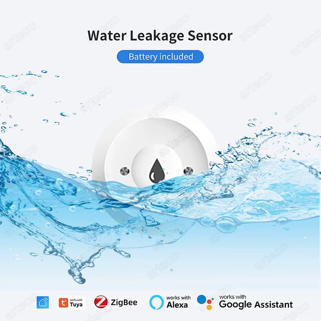 TUYA Zigbee Water Leak Detector Water Flood Sensor Smart Life APP Remote Monitoring Flood Alarm Overflow Security Protection